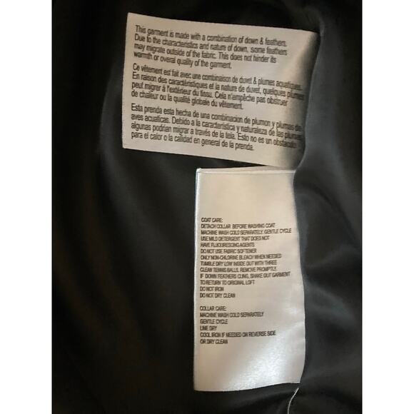 Michael Kors Long Down Black Puffer Parka Coat Women’s L - Picture 13 of 14